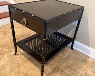 Tobi Fairley for Woodbridge Furniture end table - "bamboo" trim