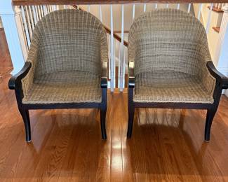 Wicker & wood chairs