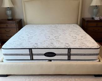 Faux leather king size bed