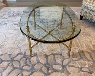 Glass & brass coffee table