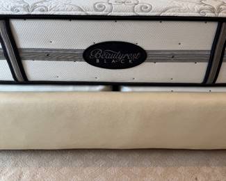 Faux leather king size bed