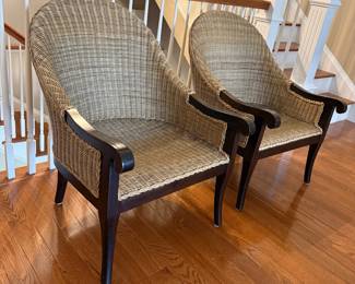 Wicker & wood chairs