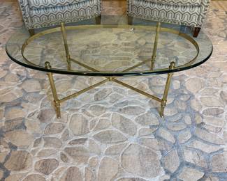 Glass & brass coffee table