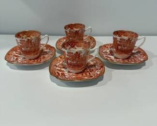 Copeland Orange Mandarin demitasse set