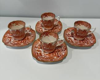 Copeland Orange Mandarin demitasse set