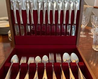 Silverplate flatware set - service for 12 + serving pieces