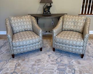 Upholstered club chairs