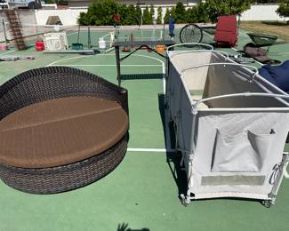 Patio furniture, outdoor cushion storage