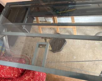 Glass and Metal Drafting Table (Top View)