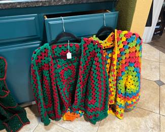 Lots of crochet items. Not set up yet