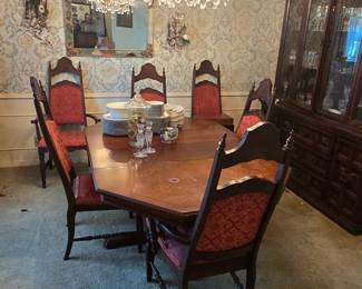 MCM Spanish style dining set with 6 chairs