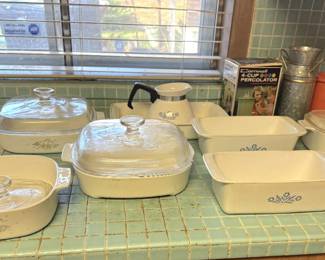 Pyrex with Blue Cornflower and Country Cornflower patters