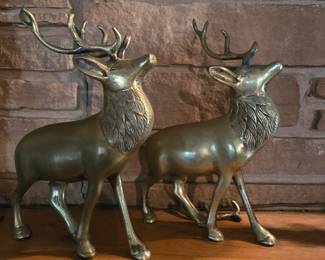 Godenger brass deer pair   