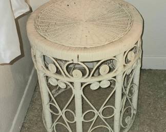Vintage wicker side table or plant stand