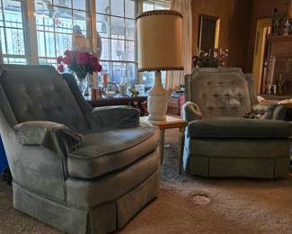 Pair of swival chairs