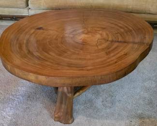 live edge tree slab table from the South American Amazon Rainforest purchased while owner lived in Venezuala 