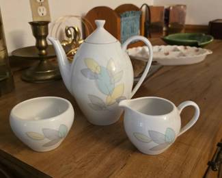 Vintage MCM Arzberg Pastel Tea pitcher with cream pitcher & sugar bowl