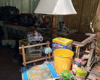 We found a mixed bag of smalls and a great vintage lamp 