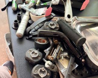 Lots of bicycle parts to go through