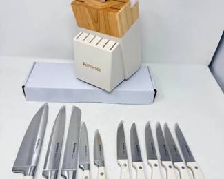 96 New13PieceAstercookCarbonSteelKnifeSetWithBlock