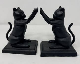 192 CastIronBlackCatBookEnds
