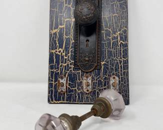 193 AntiqueGlassDoorHandleSetDoorknobKeyHook