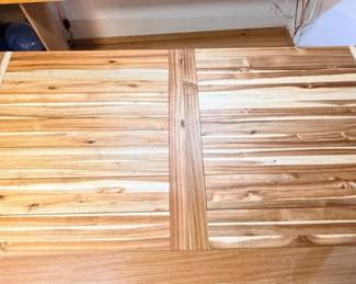 136 HandCraftedAcaciaWoodTableWithMetalLegs