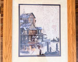 177 PugetSoundANauticalChartArtSignedLEbyArtistBettyVestuto