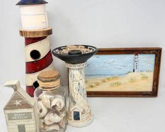 185 BeachLighthouseOilPaintingMore