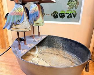 181 WhimsicalCrowTabletopWaterFountain