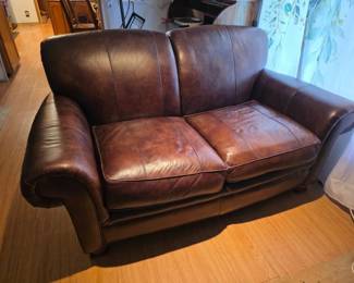 66 ModernLoveseatInDarkBrownFauxLeather