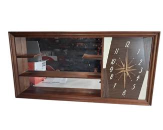 Turner Co MCM Shadowbox Mirror Clock Shelf
