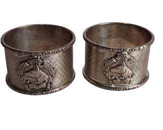 Sterling Silver British Bull Terrier Club Napkin Rings