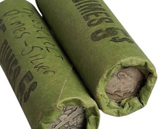 2 Rolls (100 total) Roosevelt Dimes 90% Silver 1909 VDB Lincoln Head, 1809 Half Cent, Cameo Dime 100 Wheat Pennies 50-1930s, 50 McDonalds Wrapper