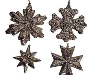 Gorham Etc Sterling Silver Christmas Ornaments