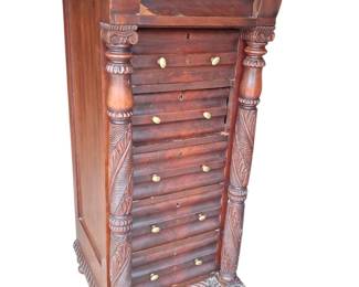 19th Cen Mohogany Wellington Chest of Drawers