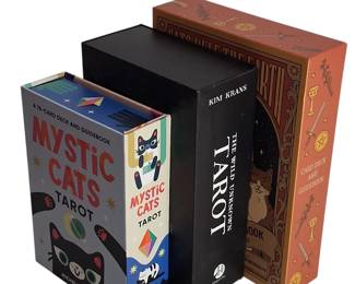 3 Tarot Card Sets, Cats Etc