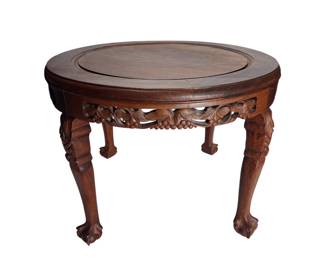 Antique Chinese Rosewood Clawfoot Tea Table