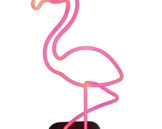 Vintage Neon Flamingo Light Ceramic Base