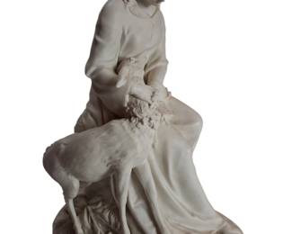 Felix Miller Porcelain Statue "Emily & the White Doe"
