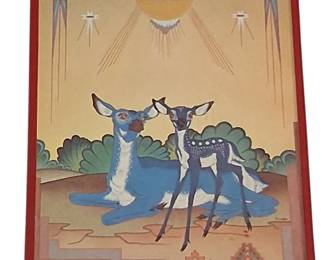Woody Crumbo Signed "Two Deer" Print