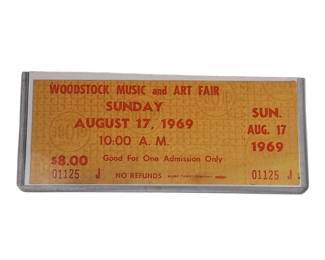 Original 1969 Woodstock Ticket