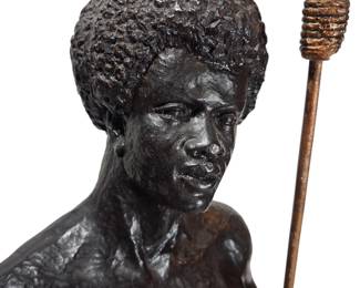 1970s African Warrior  Sculpture