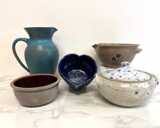 Lot 756  Jugtown NC Pottery Batter Bowl More Signed Studio Pottery