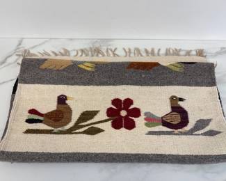 Lot 784  Vintage Zapotec Bird Wool Tapestry Textile