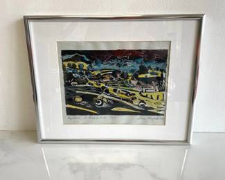 Lot 1087  Artists Proof  Haystacks La ChauxdeFonds  Watercolor  Chapel Hill Artist Susan Rosefielde