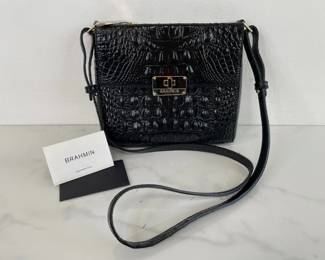 Lot 865  Brahmin Embossed Leather Crossbody Purse