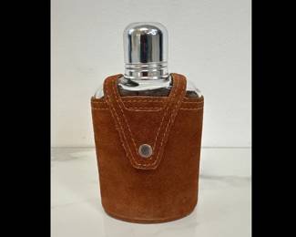 Lot 818  Leather Wrapped Glass Flask