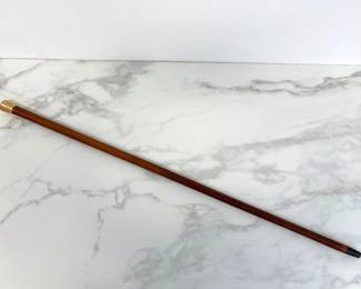 Lot 817  Antique 1905 14K Gold Topped Walking Stick Cane