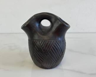 Lot 1077  Cherokee NC Signed Big Meat Pottery Wedding Vase